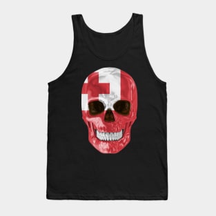 Tonga Flag Skull - Gift for Togan With Roots From Tonga Tank Top